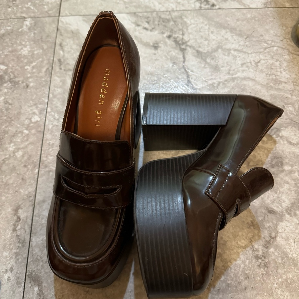 maddel girl platform loafer heels size 7.5
